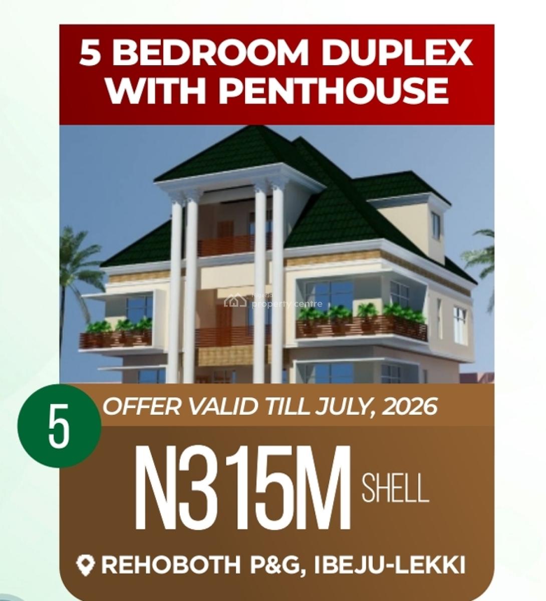 5 Bedroom, Rehoboth Parks and Gardens Estate, Ibeju Lekki, Lagos, Detached Duplex for Sale