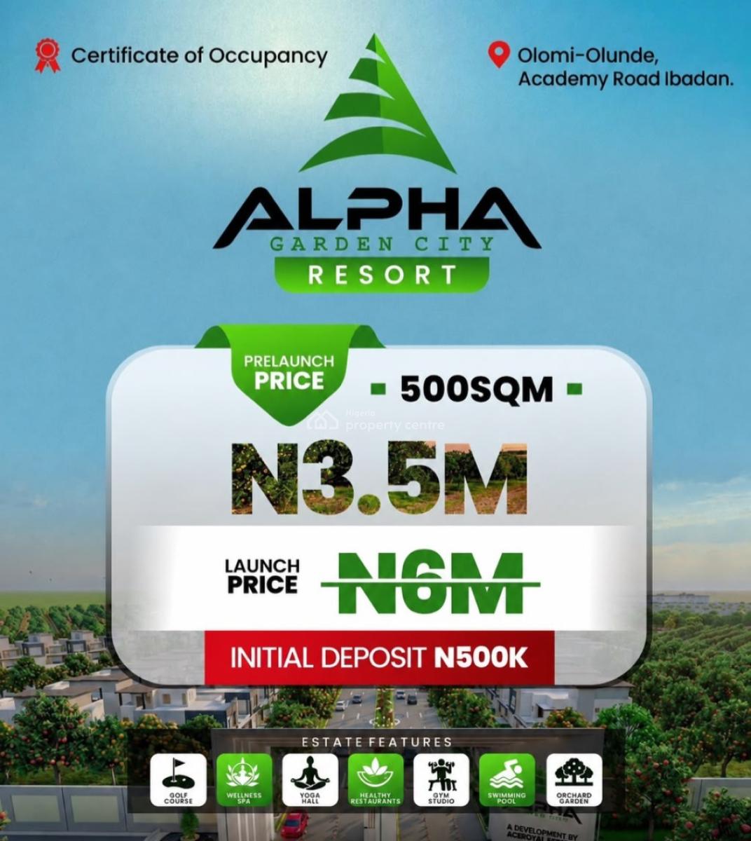 Land with C of O, Alpha Garden City Resort Oloju Oro Road Academy, Ibadan, Oyo, Mixed-use Land for Sale