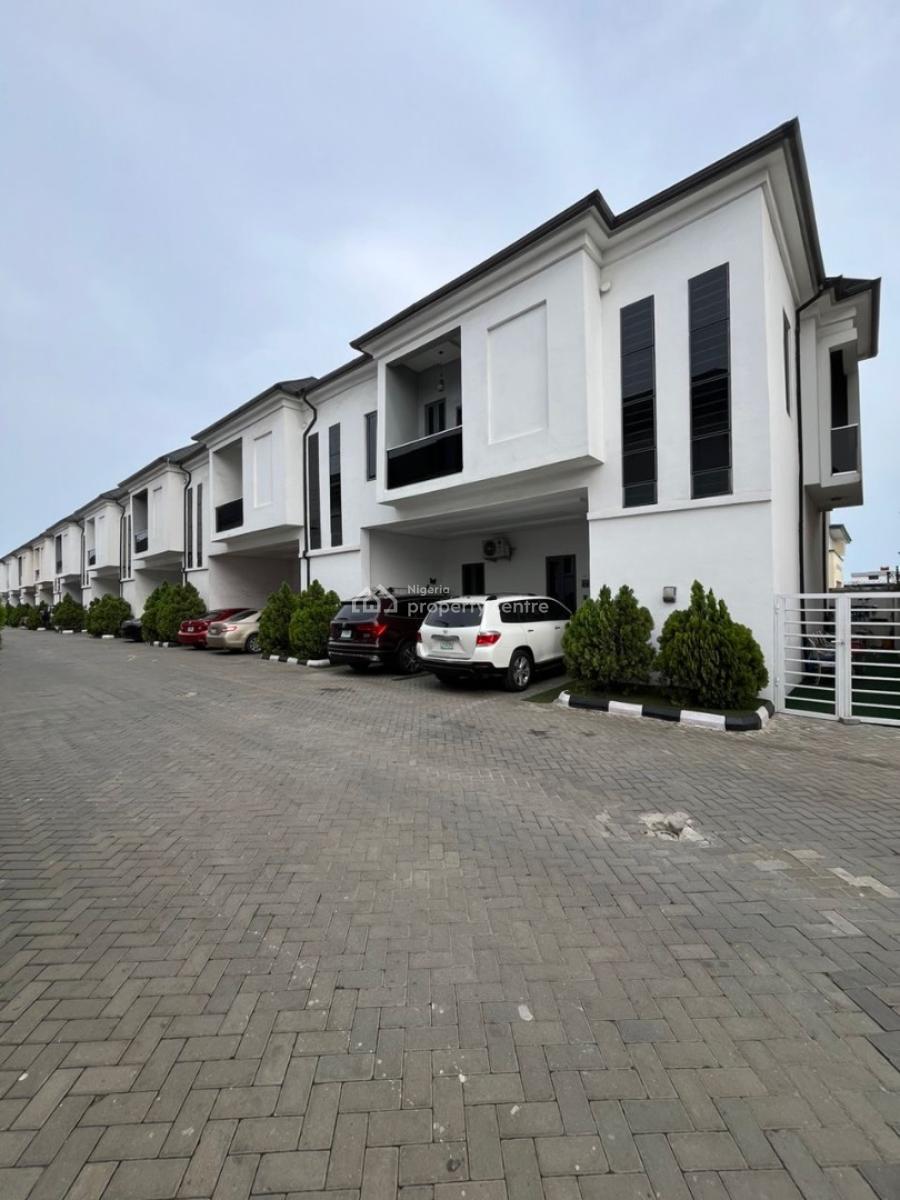 Clean Sharp 4 Bedroom Duplex Terrace Close to The Road Fully Service, Orchid Road, Lekki, Lagos, Terraced Duplex for Rent