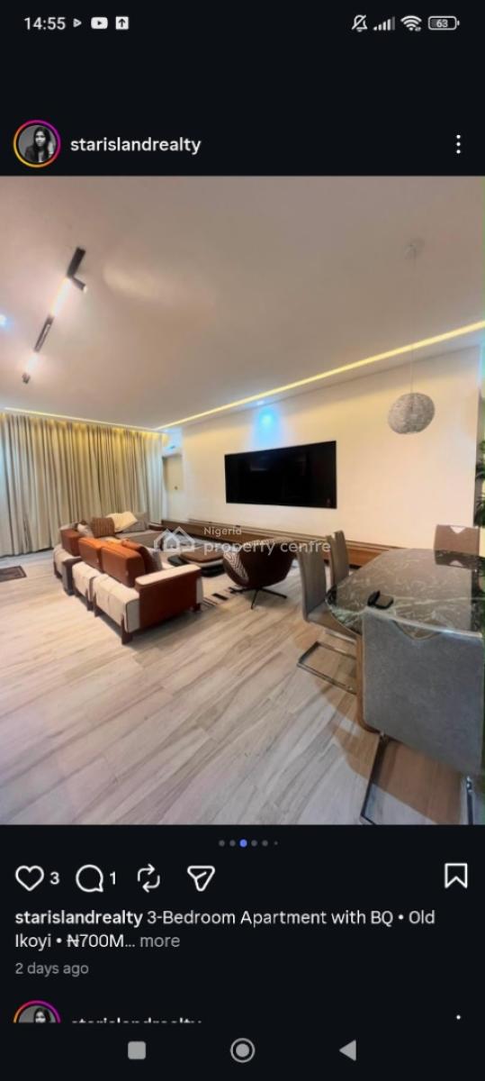 3 Bedroom Apartment, Old Ikoyi, Ikoyi, Lagos, Block of Flats for Sale