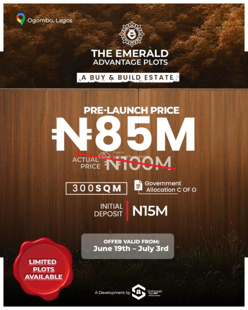 Buy and Build Cofo Land . Limited Plots Available, Inside Emerald Estate, Abraham Adesanya, Ogombo Road, Ajah, Lagos, Residential Land for Sale