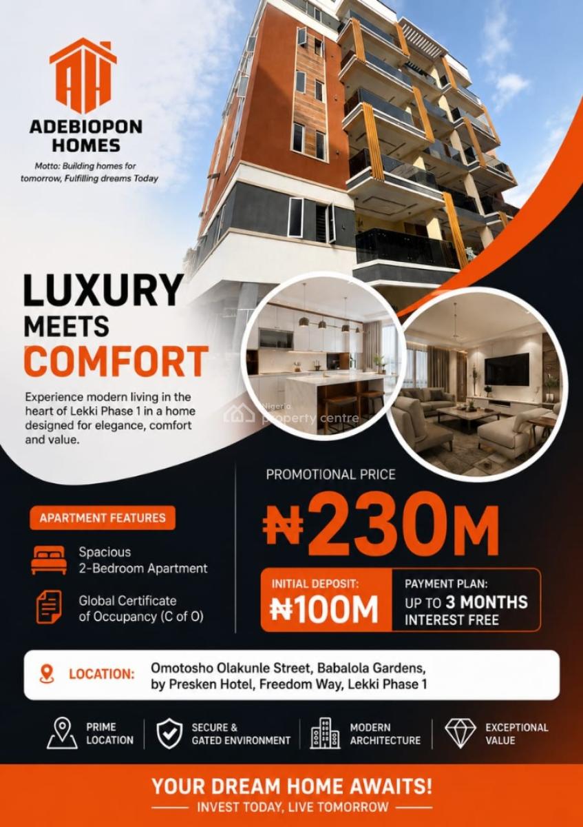 Luxurious and Spacious 2bedrooms Apartment, Off Freedom Way, Ibeju Lekki, Lagos, Block of Flats for Sale