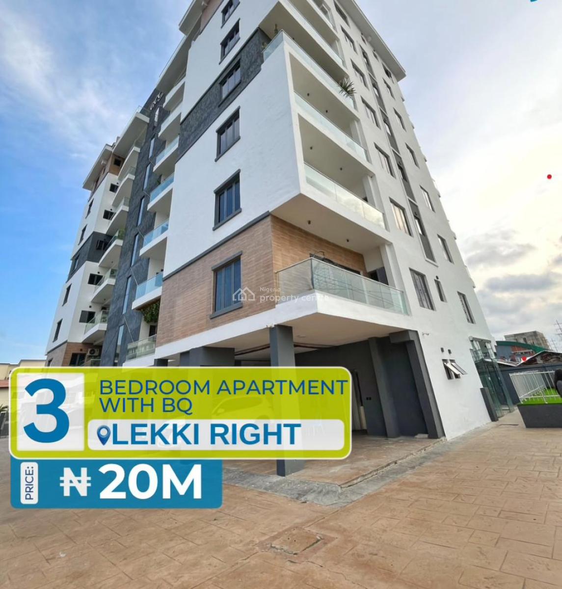 3 Bedroom Apartment with Bq, Lekki Right, Lekki, Lagos, Lekki Phase 1, Lekki, Lagos, Flat / Apartment for Rent