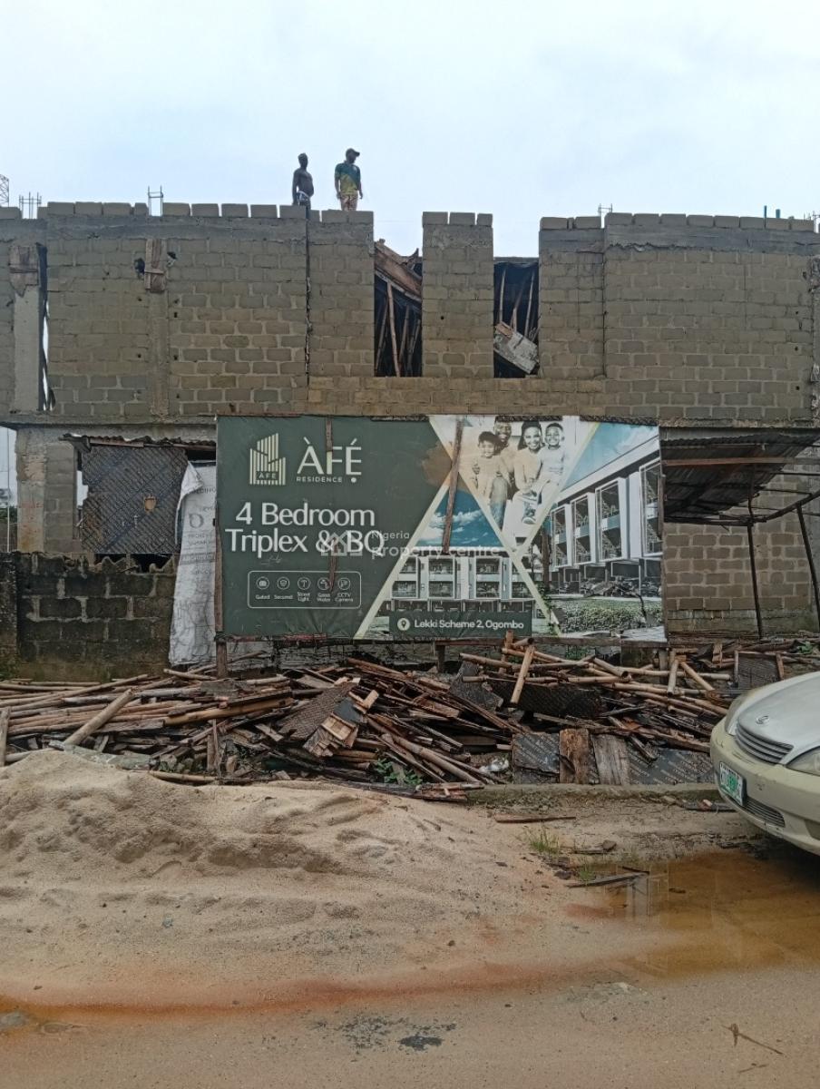 4 Bedrooms Triplex Duplex with Bq, Lekki Scheme 2 Along Ogombo Road, Ogombo, Ajah, Lagos, Detached Duplex for Sale