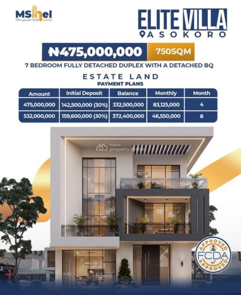 50% Annual Roi Duplexes, Asokoro Main, Asokoro District, Abuja, Semi-detached Duplex for Sale