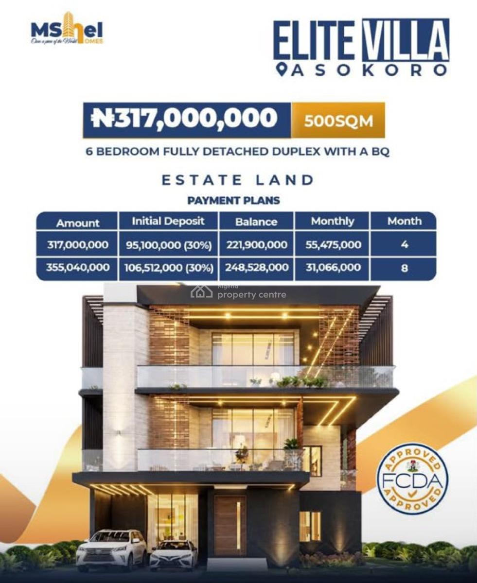 50% Annual Roi Duplexes, Asokoro Main, Asokoro District, Abuja, Semi-detached Duplex for Sale