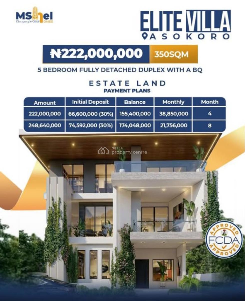 50% Annual Roi Duplexes, Asokoro Main, Asokoro District, Abuja, Semi-detached Duplex for Sale