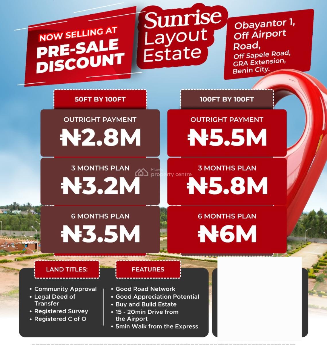 100ft By 100ft Estate Land with Registered Certificate of Occupancy, Obayantor 1 Community Is New Gra, Off Airport Road, Off Sapele Road, Benin, Oredo, Edo, Land for Sale