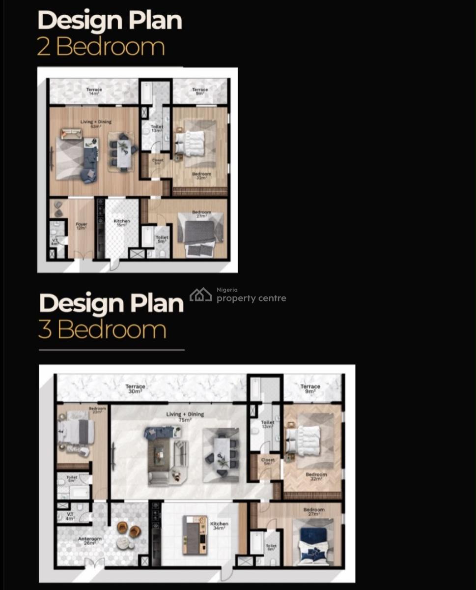 1,2,3 Bedrooms Spacious Luxury Apartments Homes, Zone 7, Wuse, Abuja, House for Sale
