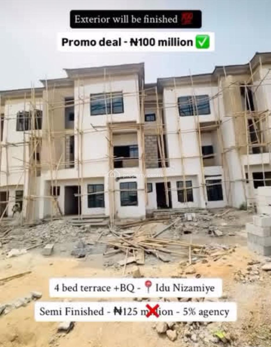 4 Bedrooms Terrace Duplex + Bq, By Nizamiye Hospital, Idu Industrial, Abuja, Terraced Duplex for Sale