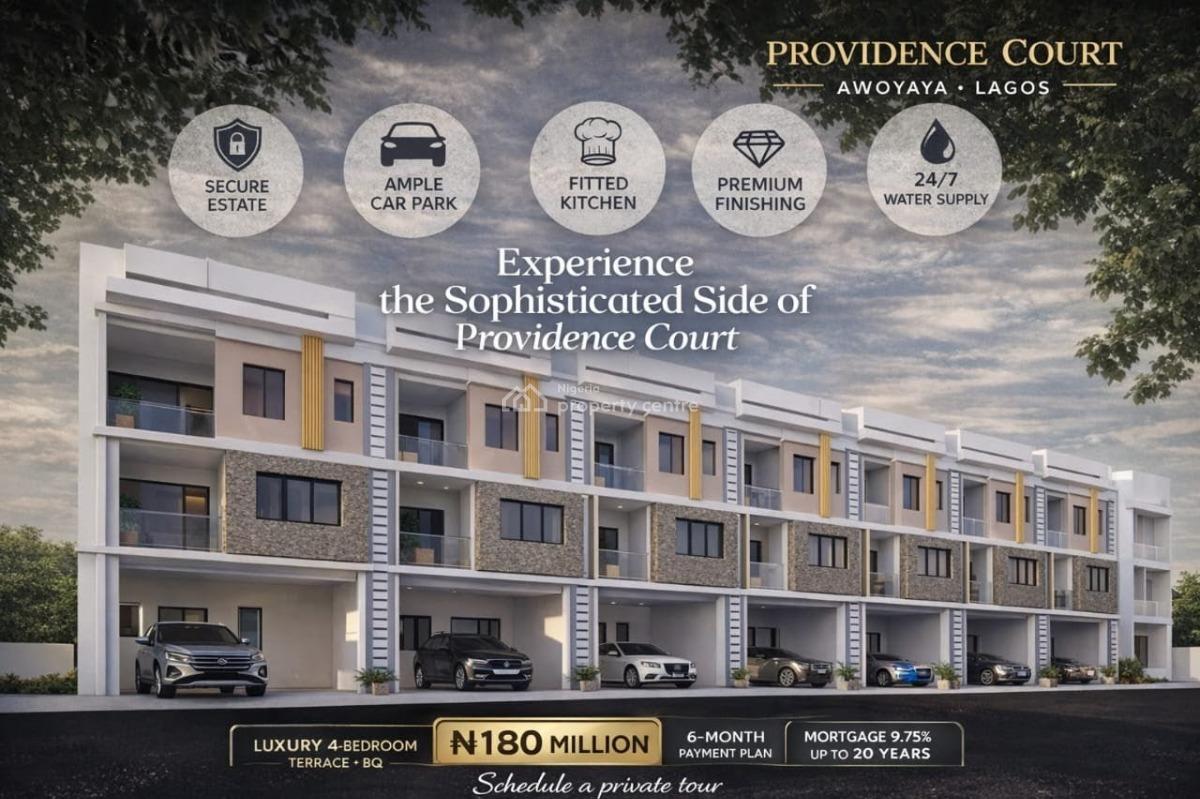 Luxury 4 Bedroom Terrace Duplex with Boys Quarters, Providence Court, Awoyaya, Ibeju Lekki, Lagos, Terraced Duplex for Sale