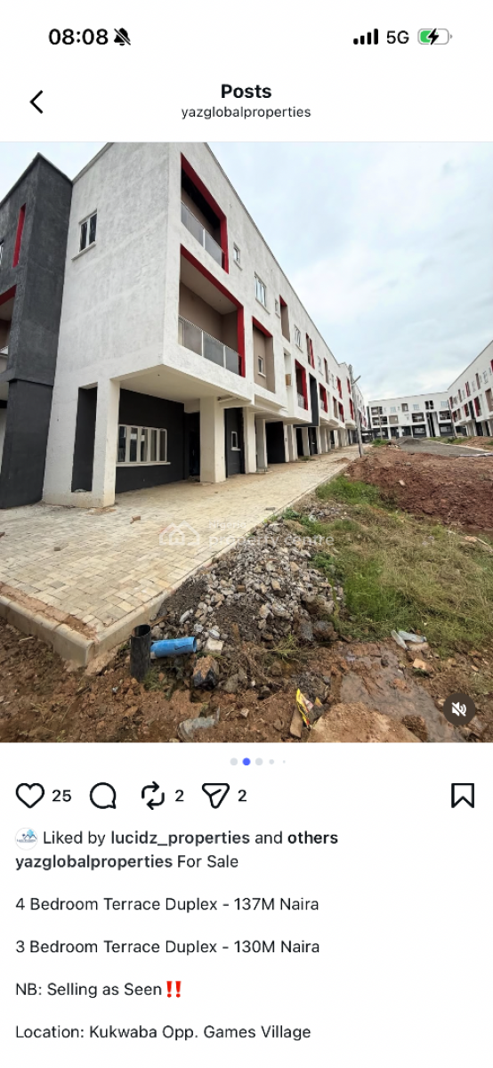 Well Built 4-bedrooms Duplex, Kaura, Abuja, Terraced Duplex for Sale