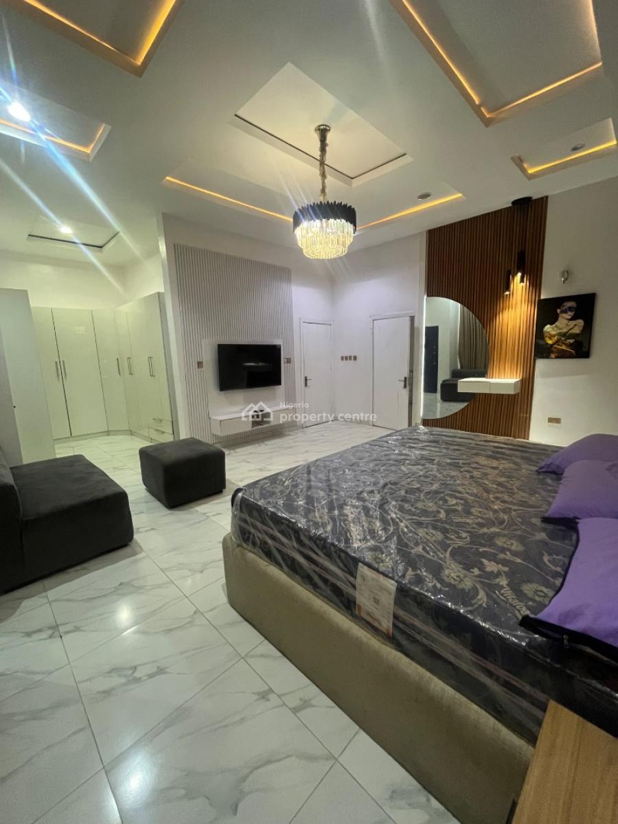 Fully Furnished Ensuit Large Masters Bedroom Upstairs with Balcony, Raufu Obitayo Street, Idado, Lekki, Lagos, Semi-detached Duplex for Rent