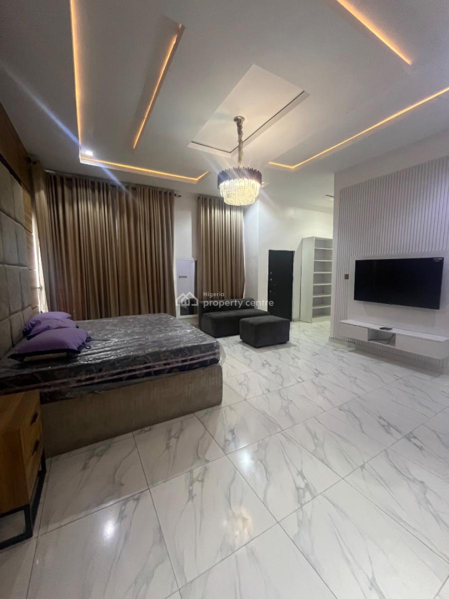 Fully Furnished Ensuit Large Masters Bedroom Upstairs with Balcony, Raufu Obitayo Street, Idado, Lekki, Lagos, Semi-detached Duplex for Rent