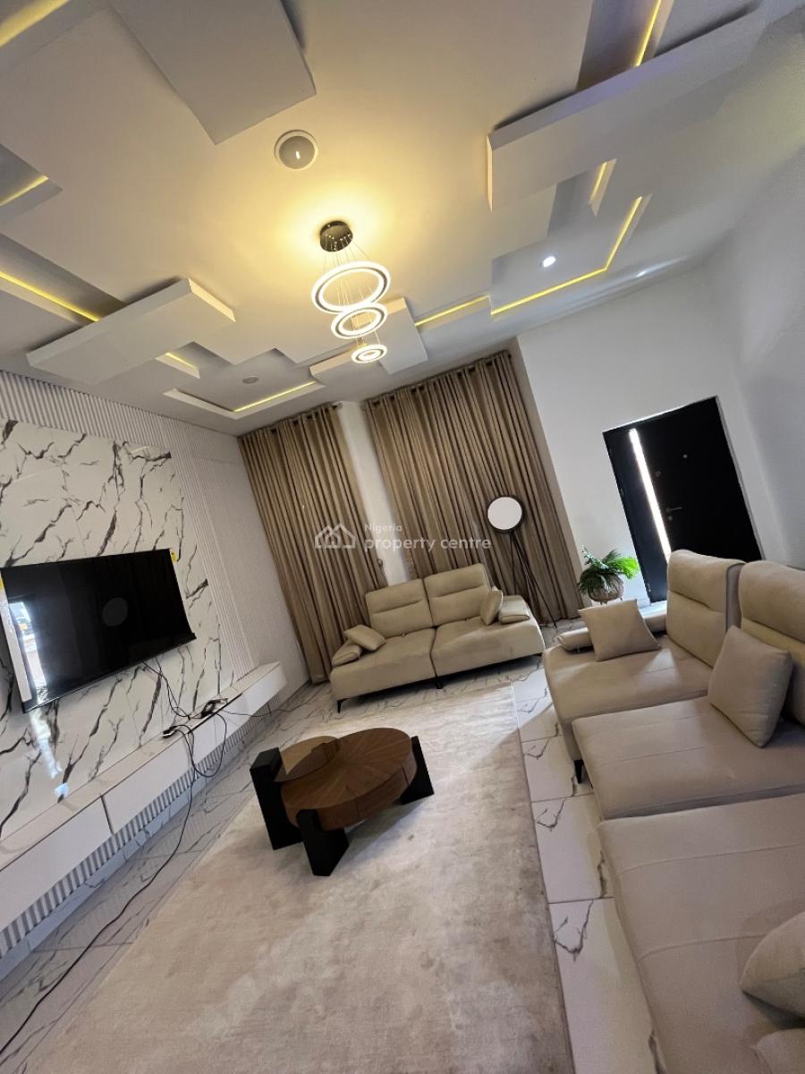 Fully Furnished Ensuit Large Masters Bedroom Upstairs with Balcony, Raufu Obitayo Street, Idado, Lekki, Lagos, Semi-detached Duplex for Rent