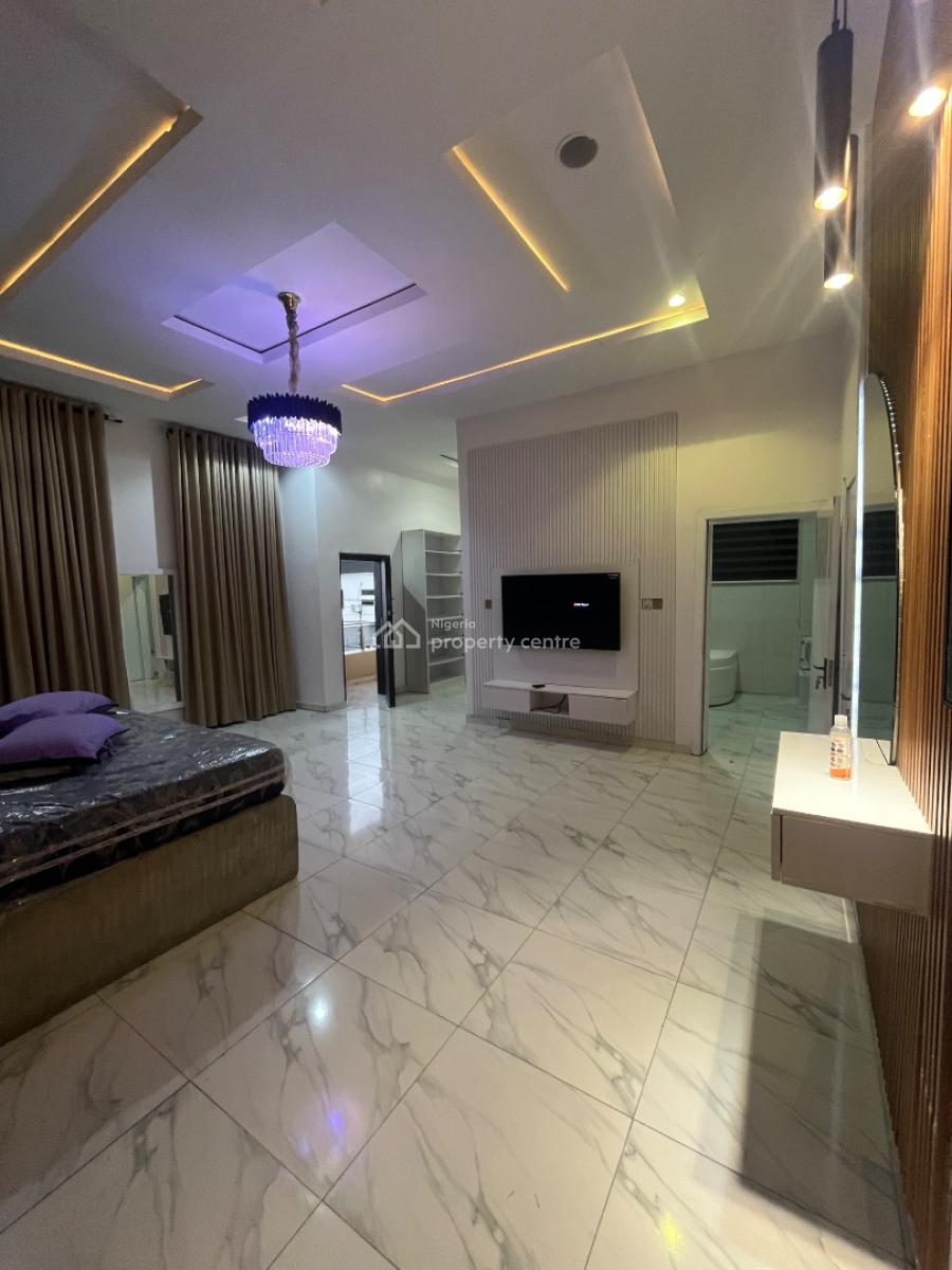 Fully Furnished Ensuit Large Masters Bedroom Upstairs with Balcony, Raufu Obitayo Street, Idado, Lekki, Lagos, Semi-detached Duplex for Rent