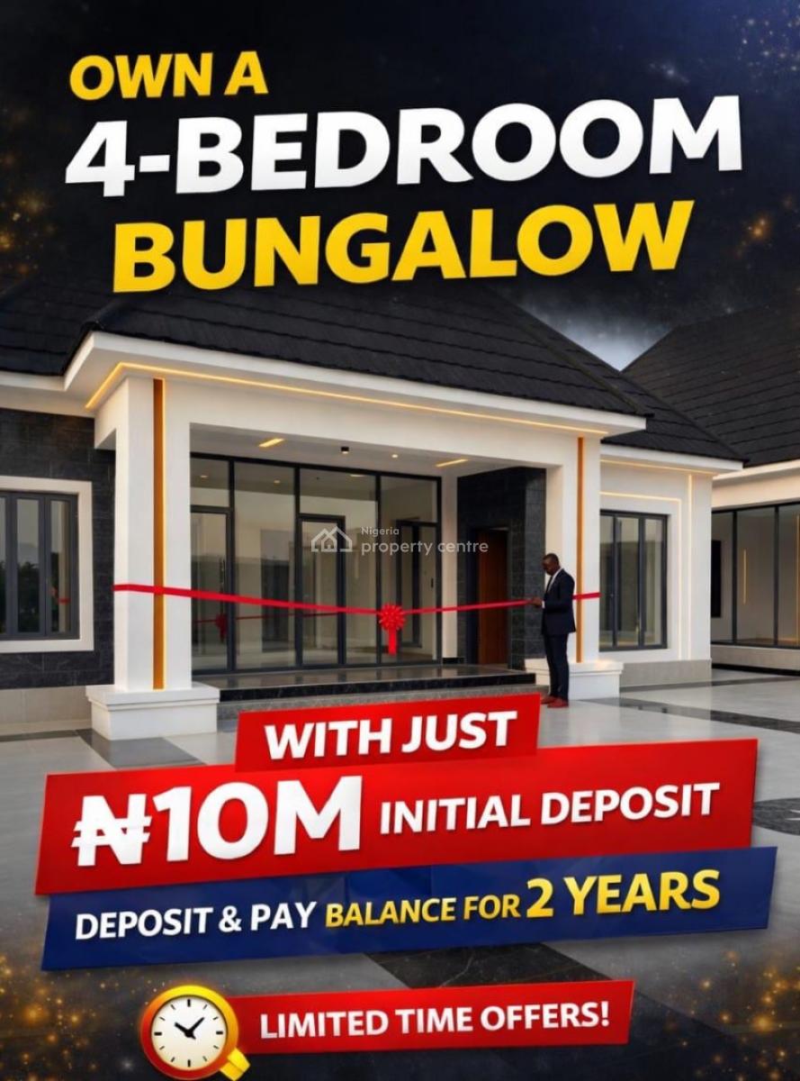Efficiently Built 4 Bedroom Bungalow, Near Redemption Camp, Mowe Town, Ogun, Detached Bungalow for Sale