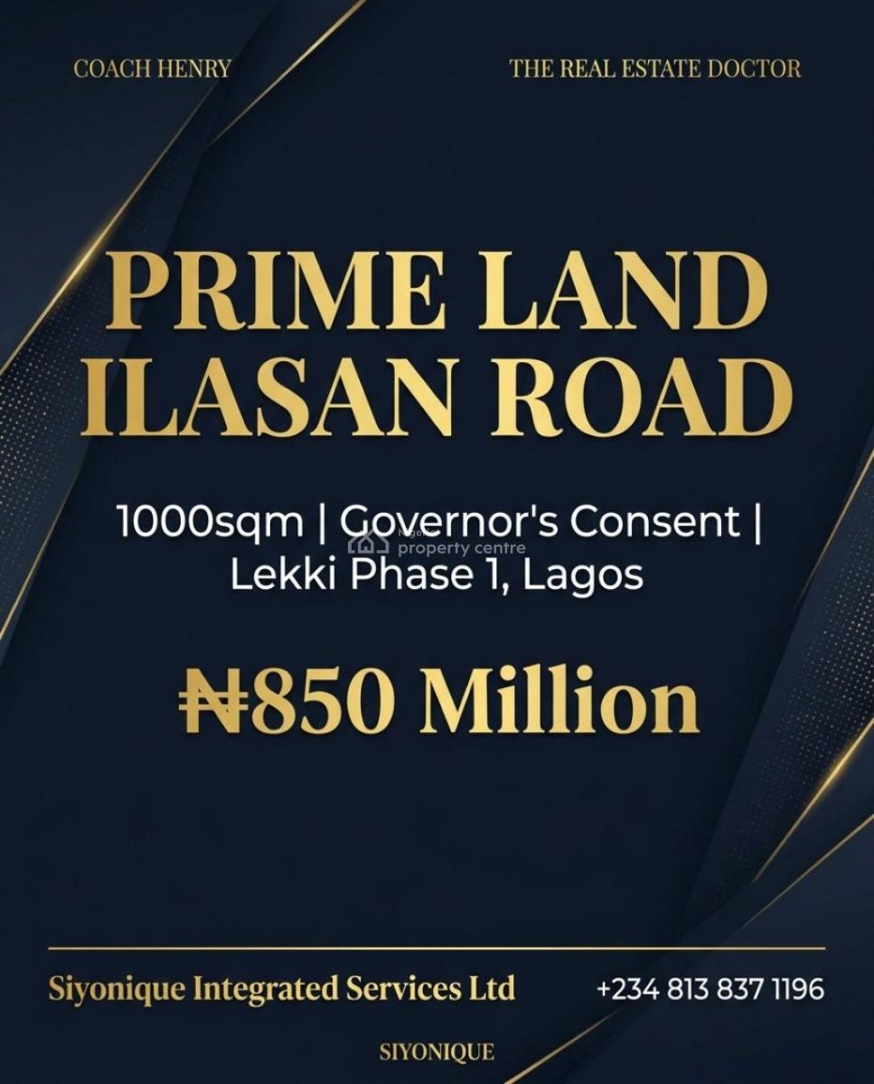 for Investors Who Understand The Power of Prime Landa Rare Opportunity, Ikate, Lekki, Lagos, Residential Land for Sale