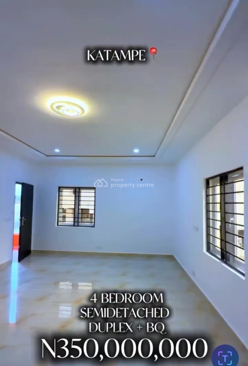 4.bedroom Semi Detached Duplex with 1 Room Bq, Great Estate, Katampe, Abuja, Semi-detached Duplex for Sale