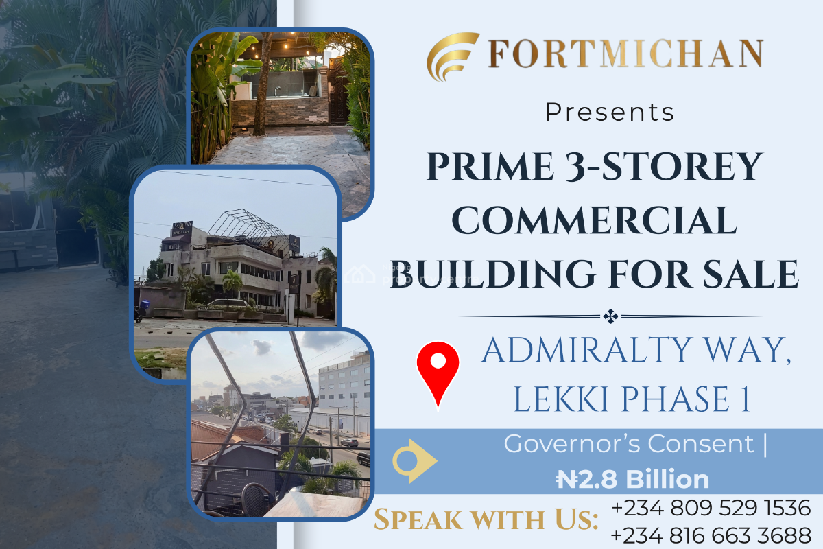 Prime 3-storey Commercial Building, Directly on Admiralty Way, Lekki Phase 1, Lekki, Lagos, Commercial Property for Sale