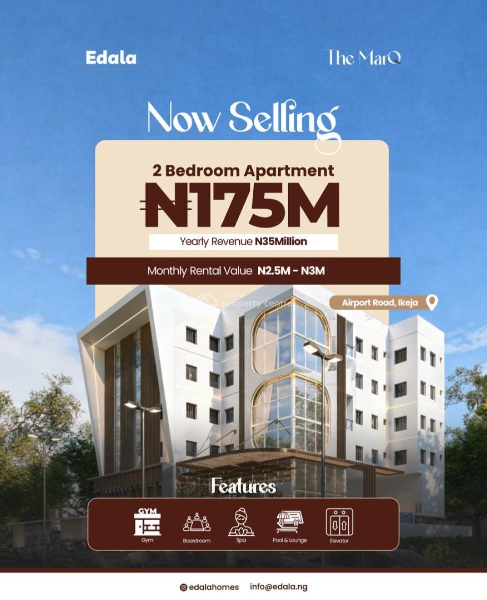 Cash Generating Furnished 2 Bed Apartment with Amazing Facilities, Well Positioned Shortlet 6mins From International Airport, Ikeja, Lagos, Block of Flats for Sale