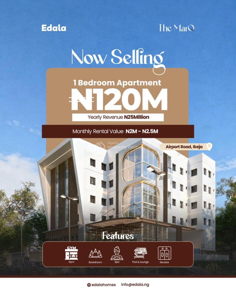Luxuriously Furnished Cash Generating 1 Bed with Concierge Facilities, Strategically Positioned 6 Mins From International Airport, Ikeja, Lagos, Block of Flats for Sale