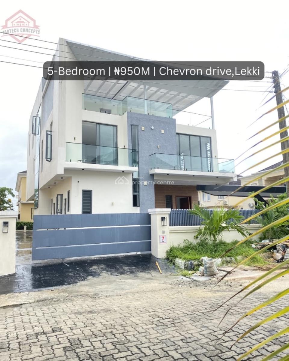 5 Bedroom Duplex + 2 Bqs and Swimming Pool, Northern Foreshore, Chevron Drive, Lekki, Lagos, Detached Duplex for Sale