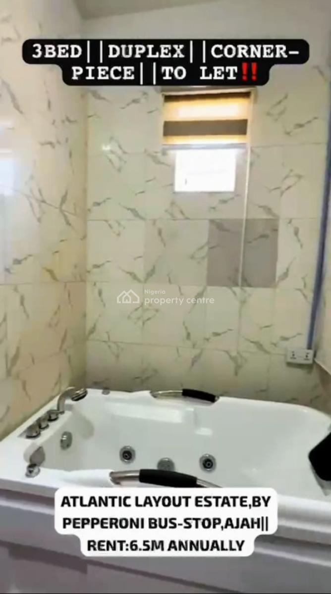 Luxury 3 Bedroom Terrace Duplex Corner Piece, Atlantic Nominee, Ajah, Lekki Phase 2, Lekki, Lagos, Terraced Duplex for Rent