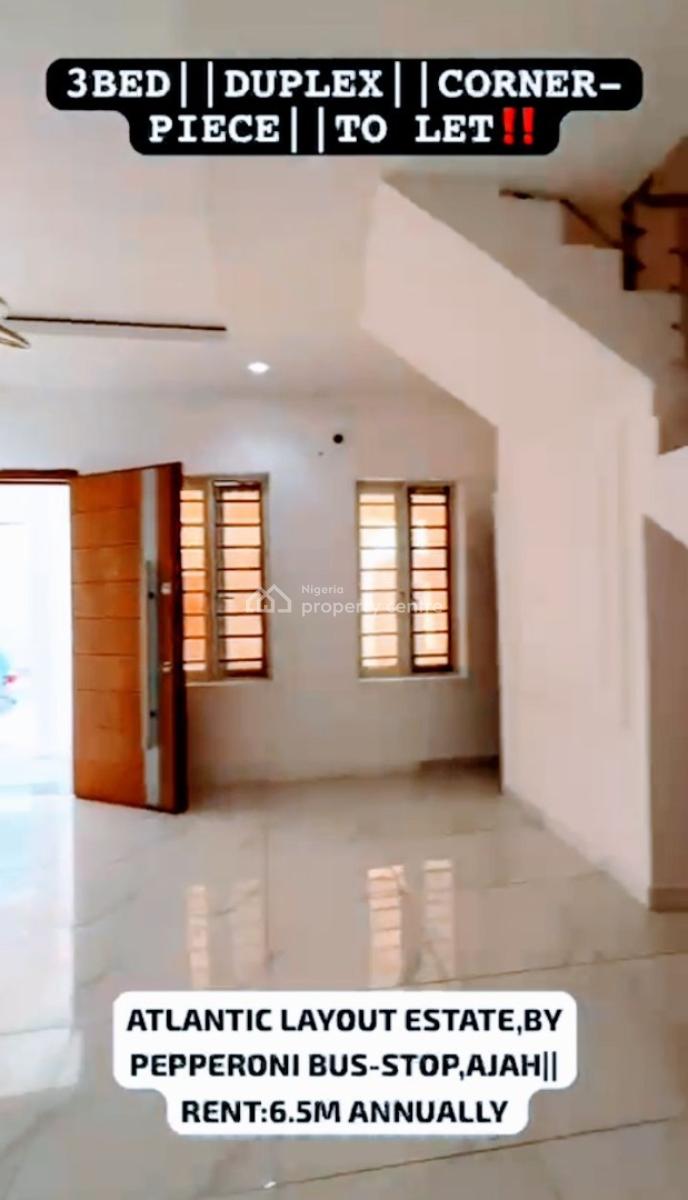 Luxury 3 Bedroom Terrace Duplex Corner Piece, Atlantic Nominee, Ajah, Lekki Phase 2, Lekki, Lagos, Terraced Duplex for Rent