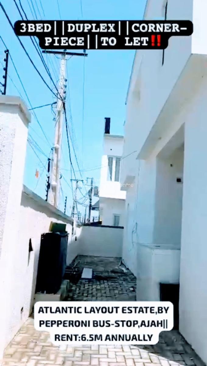 Luxury 3 Bedroom Terrace Duplex Corner Piece, Atlantic Nominee, Ajah, Lekki Phase 2, Lekki, Lagos, Terraced Duplex for Rent