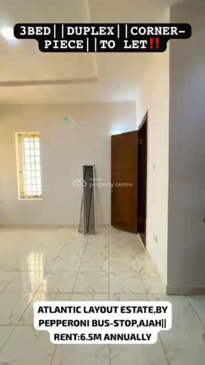 Luxury 3 Bedroom Terrace Duplex Corner Piece, Atlantic Nominee, Ajah, Lekki Phase 2, Lekki, Lagos, Terraced Duplex for Rent
