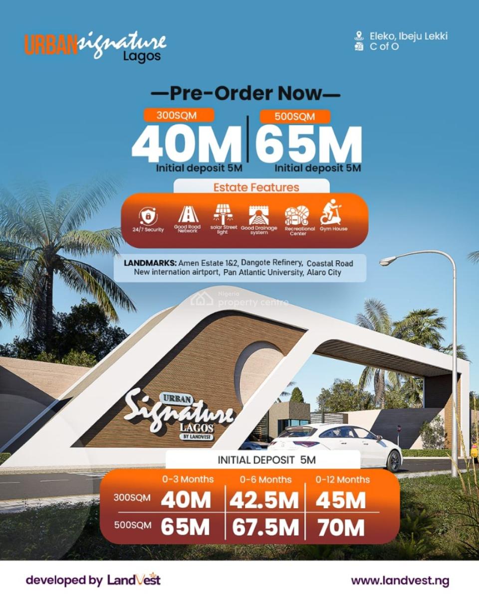 Luxury Buy & Build Plot of Land with Cofo, Urban Signature Lagos, Eleko, Ibeju Lekki, Lagos, Residential Land for Sale