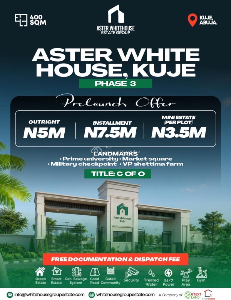 Aster White House Kuje, 10minutes to The International Airport, Kuje, Abuja, Mixed-use Land for Sale