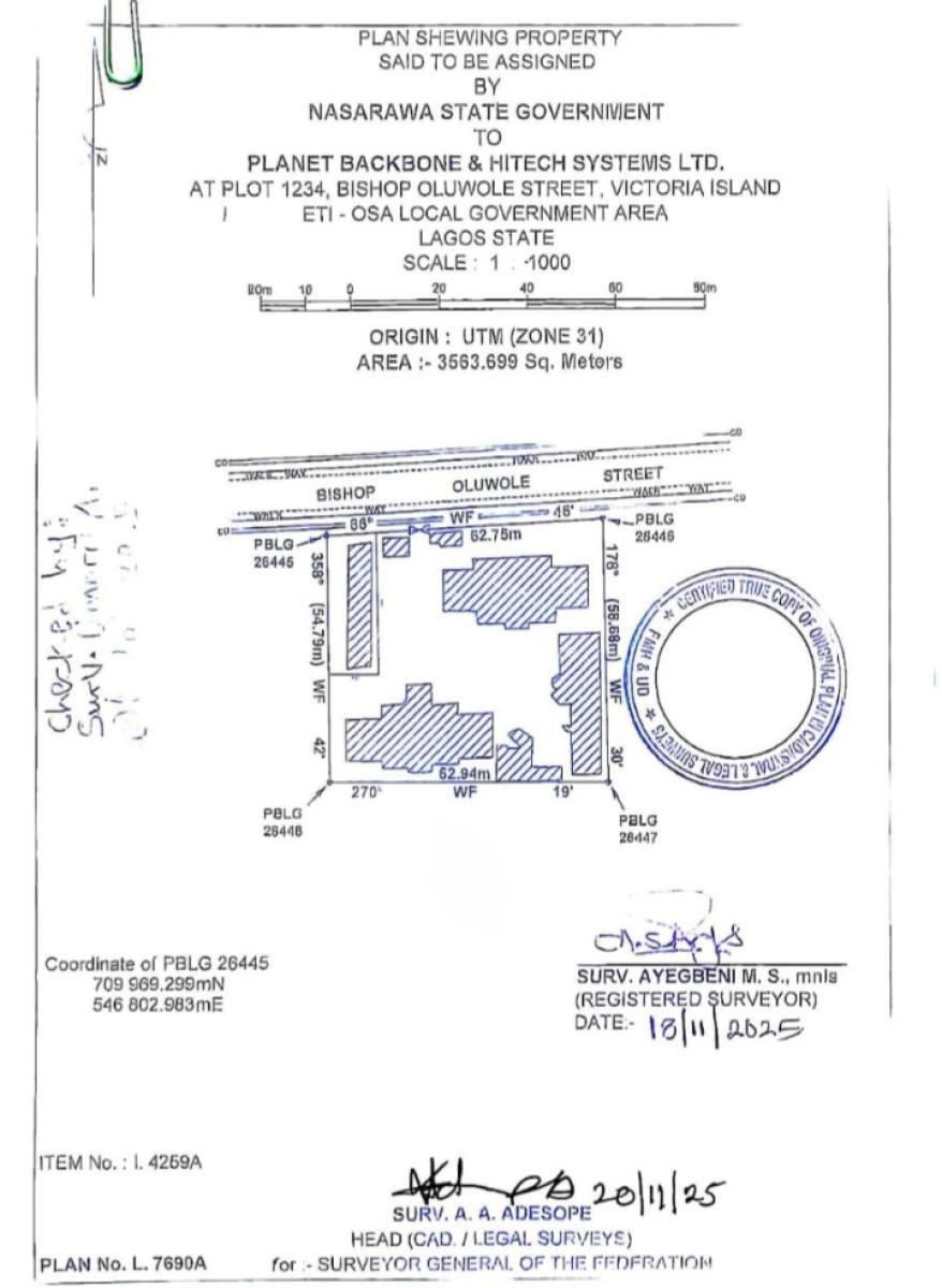 3563.699sqm Bareland, Bishop Oluwole Street, Victoria Island (vi), Lagos, Mixed-use Land for Sale