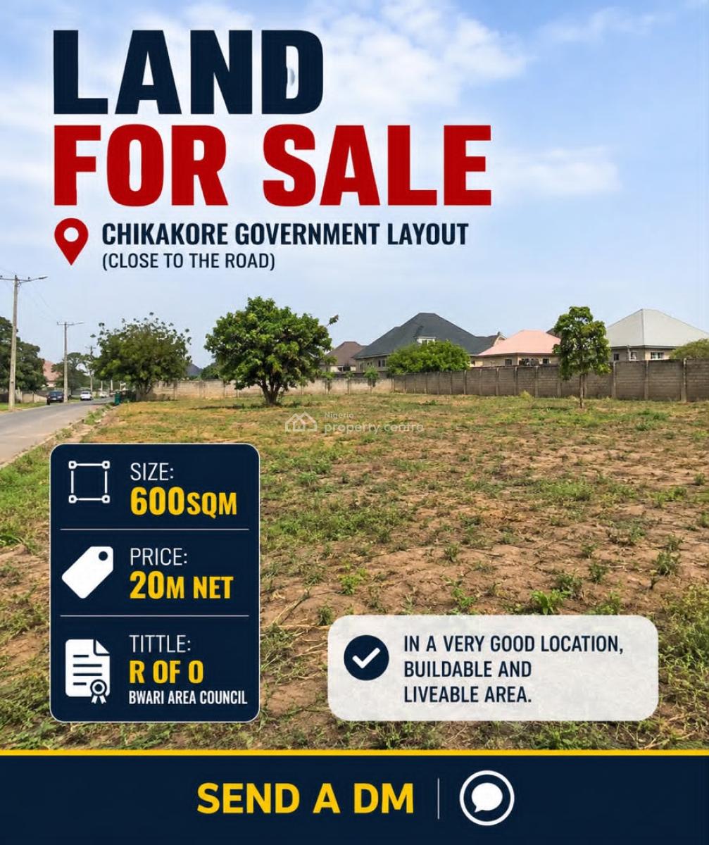 600 Sqm Land, Chikakore, Kubwa, Abuja, Residential Land for Sale