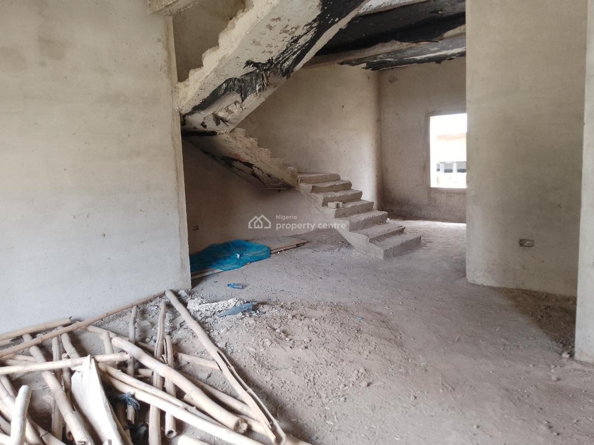 Three Bedroom Duplex with Bq(carcasse), Behind Living Faith Church, Life Camp, Abuja, Semi-detached Duplex for Sale