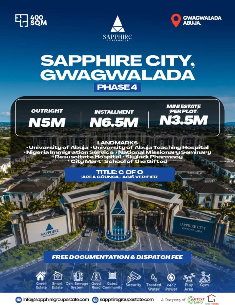 Sapphire Estate Gwagwalada Abuja, Along Abuja Lokoja Expressway, Gwagwalada, Abuja, Mixed-use Land for Sale