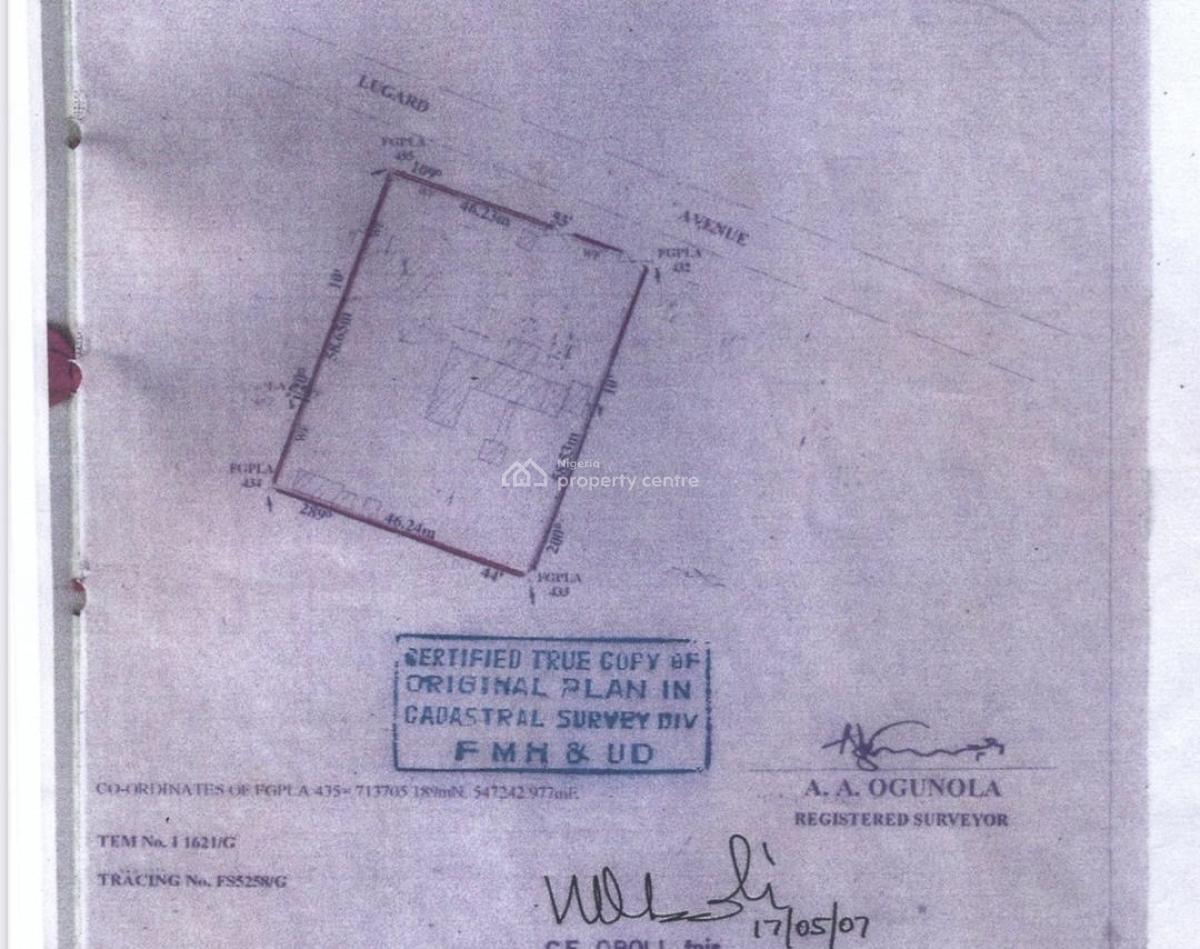 1350sqm Bear Land, Lugard Avenue, Ikoyi, Old Ikoyi, Ikoyi, Lagos, Mixed-use Land for Sale