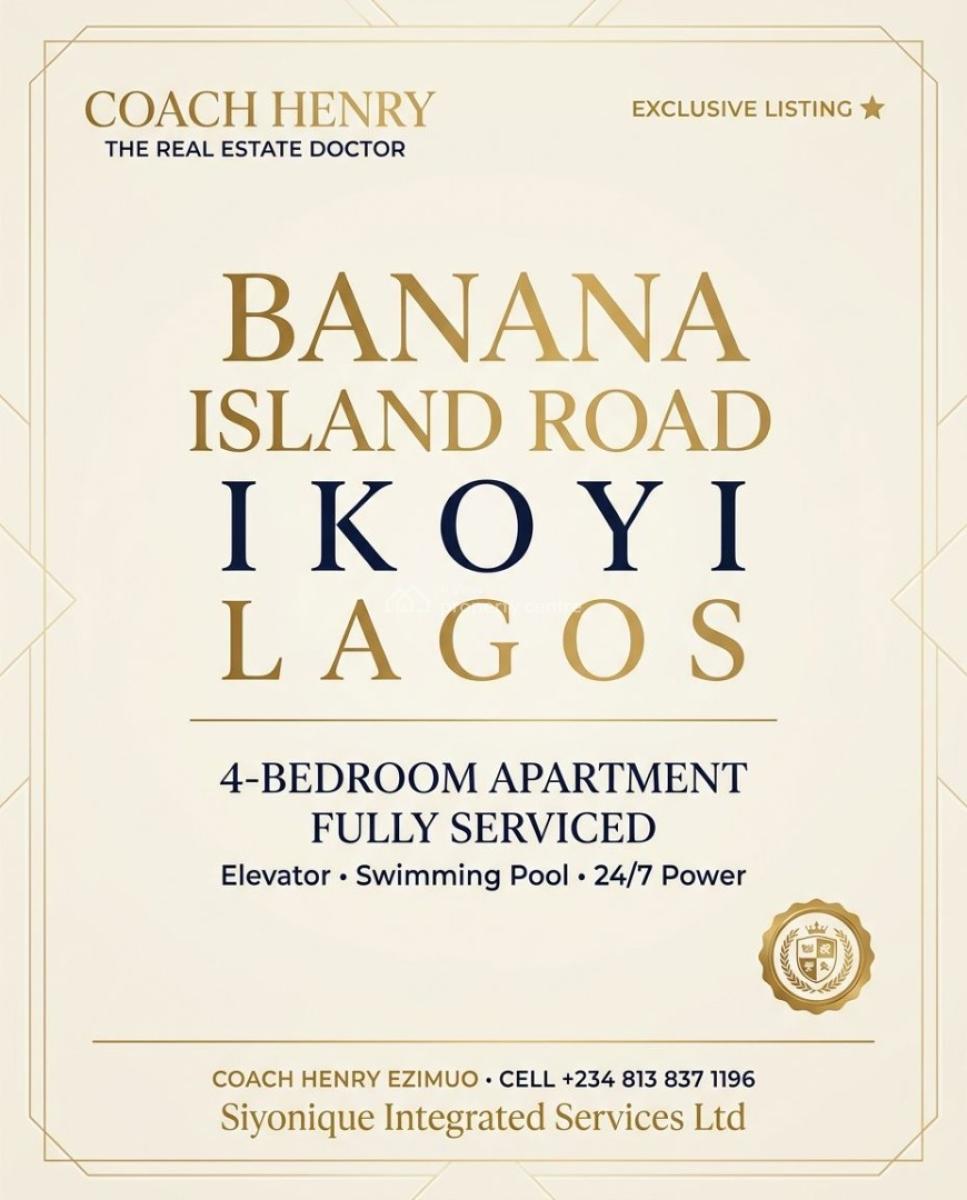 4-bedroom Fully Serviced Apartment Elevator - Olympic-size Swimming P, Banana Island, Ikoyi, Lagos, Terraced Duplex for Rent