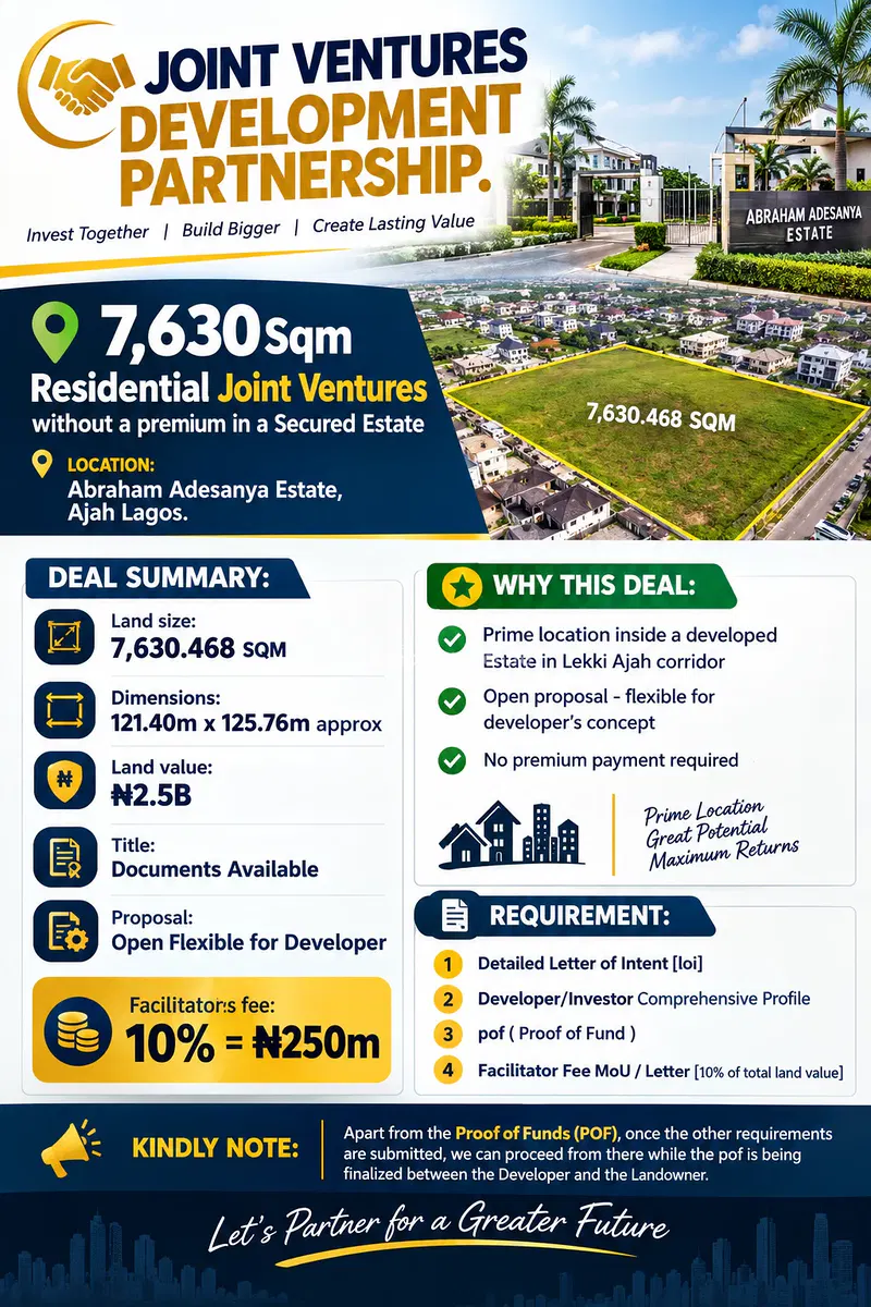 7, 630SQM Residential Without a Premium in a Secured Estate — Abraham Adesanya Estate, Ajah, Lagos