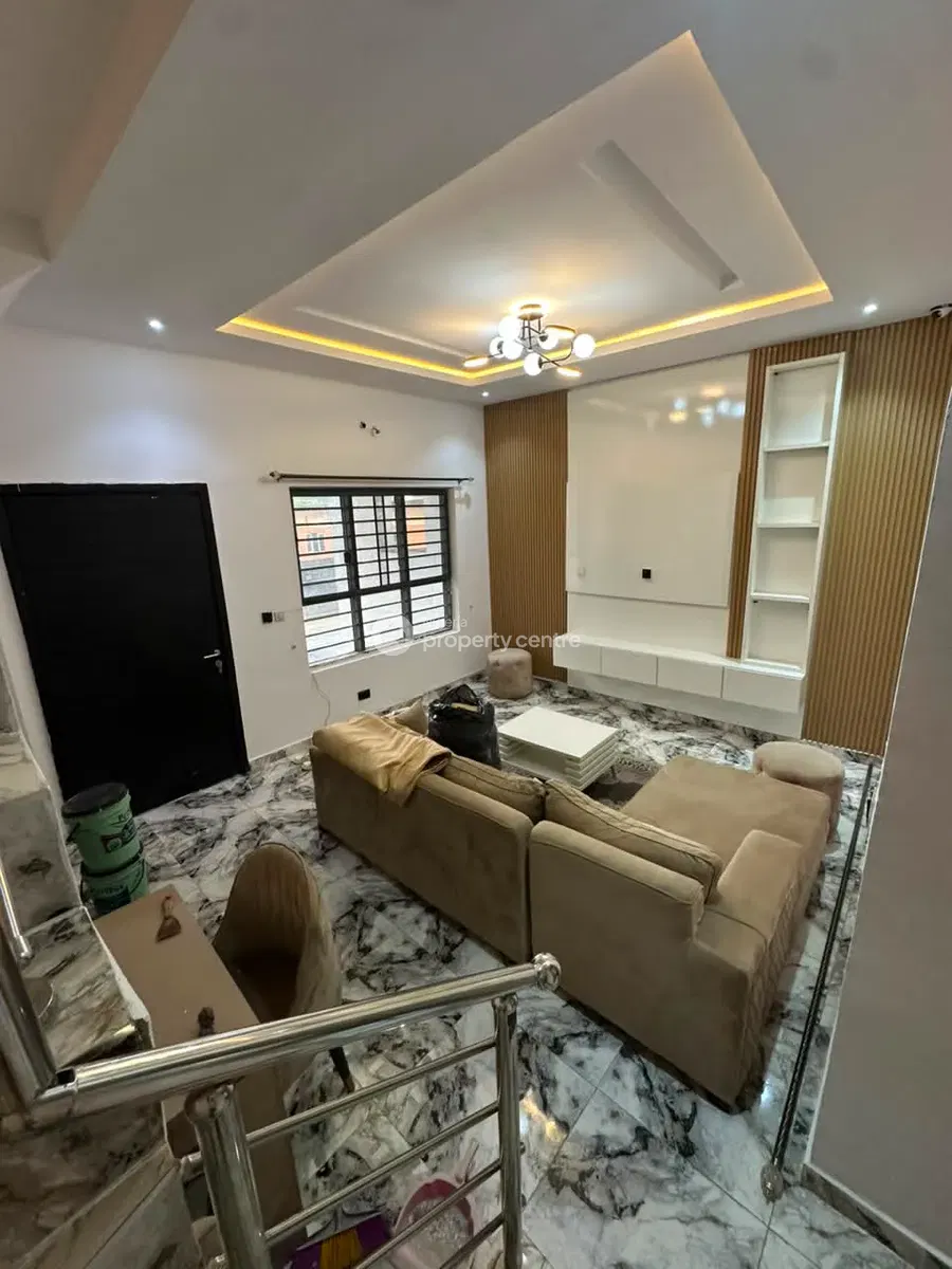 Furnished 3 Bedroom Terraced Duplex with BQ — Atlantic View Estate, Abraham Adesanya, Ajah, Lagos