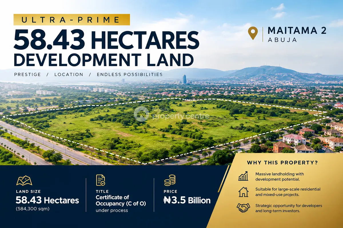 Ultra-Prime 58.43 Hectares Development Land — Maitama 2, Maitama District, Abuja