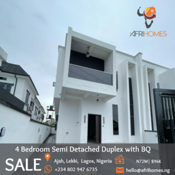 Newly Built Beautiful 4 Bedroom Semi Detached Duplex, Ajah, Lekki Phase 1, Lekki, Lagos, Semi-detached Duplex for Sale