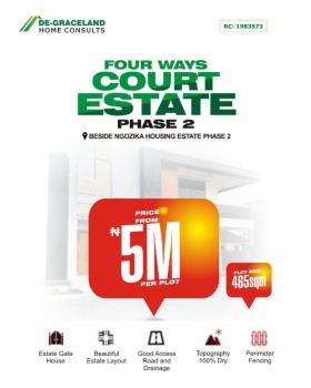 465sqm Plot of Land, Four Ways Court Estate Besides Ngozika Estate, Awka, Anambra, Residential Land for Sale