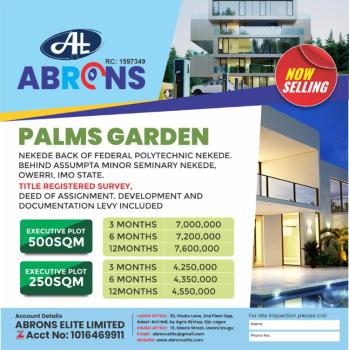 Estate with Registered Survey, Elite Palms Garden Estate, Nekede, Owerri Municipal, Imo, Residential Land for Sale