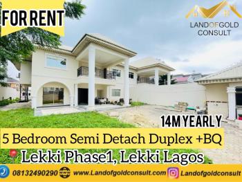 Spacious and Luxurious 5 Bedroom Semi Detached Duplex + 2 Bedroom Bq, Lekki Phase 1, Lekki, Lagos, Semi-detached Bungalow for Rent