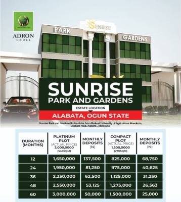 Estate Land on Promo Discount, 37, Osoba Way, Opposite Jide Jones, Sunrise Park and Gardens, Alabata, Abeokuta North, Ogun, Mixed-use Land for Sale