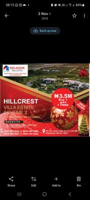 Ibeju- Land Promo! Buy 1,get 1 Free!!!, Hillcrest Villa Estate, Eleranegbe, Eleranigbe, Ibeju Lekki, Lagos, Land for Sale