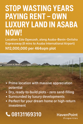464sqm Dry Plot Available at Chrysolite Luxury Homes Asaba --, Chrysolite Luxury Homes, Asaba - Onitsha Expressway, Asaba, Delta, Residential Land for Sale
