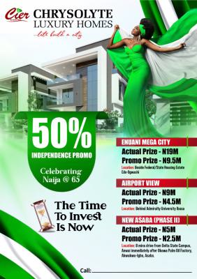 50% Independence Promo on Genuine Land in Asaba, Chrysolite Luxury Homes - Asaba Benin Onitsha Expressway, Asaba, Delta, Residential Land for Sale